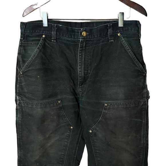 VTG Carhartt Washed Distressed Double Knee Pants 34X30 - Picture 2 of 6